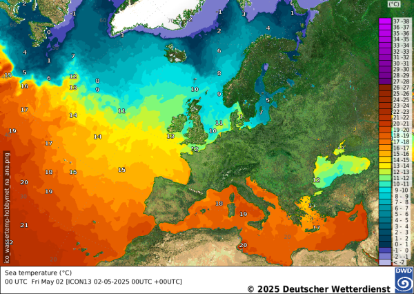 Wassertemperaturen Nordatlantik